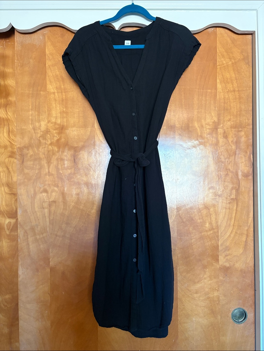Gap Black Button Front Maxi Dress